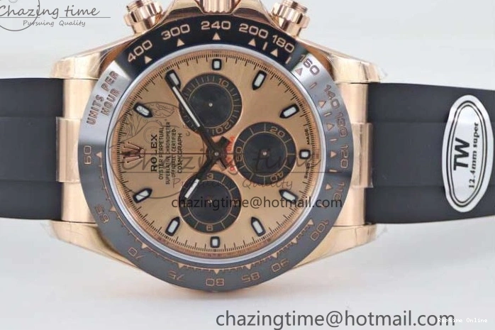 0202 WrinkleFree Daytona 116515 RG TWF 1:1 Best Edition 904L Steel RG Black Dial on Oysterflex Strap A 2417